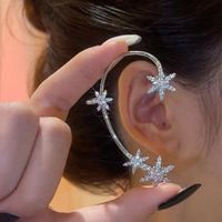 Fashion Star Butterfly Snowflake Copper Rhinestones Ear Clips 1 Piece sku image 4