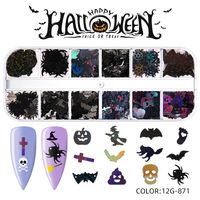 Halloween Mode Motif Halloween Animaux Ongles Correctifs 1 Jeu sku image 40