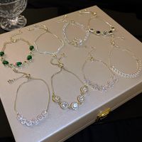 Simple Style Geometric Alloy Plating Artificial Gemstones Women's Bracelets main image 1