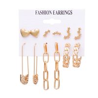 Fashion Geometric Leaves Butterfly Alloy Inlaid Zircon Women's Earrings 1 Set sku image 28