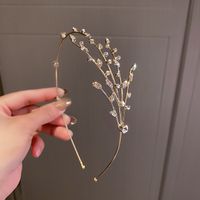 Women's Fashion Flower Bow Knot Metal Inlay Artificial Diamond Pearl Hair Band sku image 9