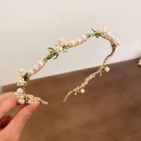 Women's Fashion Flower Bow Knot Metal Inlay Artificial Diamond Pearl Hair Band sku image 17