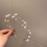 Women's Fashion Flower Bow Knot Metal Inlay Artificial Diamond Pearl Hair Band sku image 7