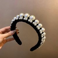 Women's Fashion Flower Bow Knot Metal Inlay Artificial Diamond Pearl Hair Band sku image 15