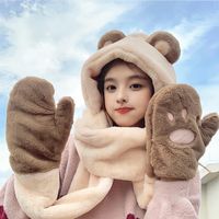 Women's Cute Bear Wool Cap sku image 1