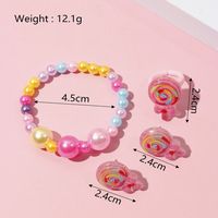 Cute Candy Plastic Beaded Girl's Rings Bracelets Earrings 1 Set main image 2