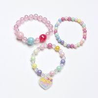 Simple Style Heart Shape Flower Plastic Beaded Girl's Bracelets main image 4