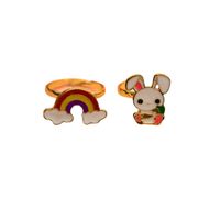 Cartoon Style Clouds Rabbit Fruit Alloy Plating Alloy Kid's Rings 1 Set main image 3