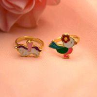 Cartoon Style Clouds Rabbit Fruit Alloy Plating Alloy Kid's Rings 1 Set main image 4