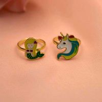 Cartoon Style Clouds Rabbit Fruit Alloy Plating Alloy Kid's Rings 1 Set main image 6
