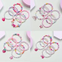 Fashion Letter Butterfly Plastic Beaded Kid's Bracelets 6 Pieces main image 1