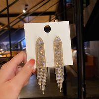 Fashion Tassel Alloy Inlay Artificial Diamond Women's Drop Earrings 1 Pair sku image 55