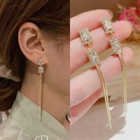 Fashion Tassel Alloy Inlay Artificial Diamond Women's Drop Earrings 1 Pair sku image 28