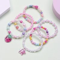 Fashion Letter Butterfly Plastic Beaded Kid's Bracelets 6 Pieces main image 2