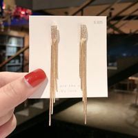 Fashion Tassel Alloy Inlay Artificial Diamond Women's Drop Earrings 1 Pair sku image 9