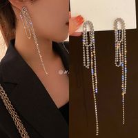 Fashion Tassel Alloy Inlay Artificial Diamond Women's Drop Earrings 1 Pair sku image 48