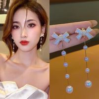 Fashion Tassel Alloy Inlay Artificial Diamond Women's Drop Earrings 1 Pair sku image 50