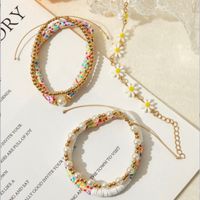 Bohemian Geometric Soft Clay Beaded Artificial Pearls Women's Bracelets 5 Piece Set main image 3