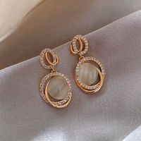Fashion Flower Alloy Plating Inlay Opal Women's Drop Earrings 1 Pair sku image 6