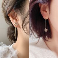 Fashion Flower Alloy Plating Inlay Opal Women's Drop Earrings 1 Pair main image 4