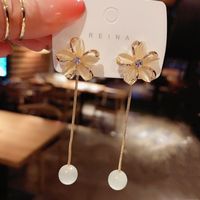 Fashion Flower Alloy Plating Inlay Opal Women's Drop Earrings 1 Pair sku image 11