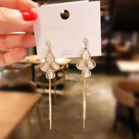Fashion Flower Alloy Plating Inlay Opal Women's Drop Earrings 1 Pair sku image 12