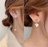 Fashion Flower Alloy Plating Inlay Opal Women's Drop Earrings 1 Pair main image 2