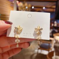 Fashion Flower Alloy Plating Inlay Opal Women's Drop Earrings 1 Pair sku image 5