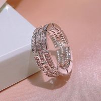 Fashion Geometric Copper Inlay Zircon Rings 1 Piece main image 3