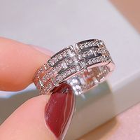 Fashion Geometric Copper Inlay Zircon Rings 1 Piece sku image 2