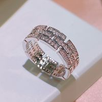 Fashion Geometric Copper Inlay Zircon Rings 1 Piece main image 2