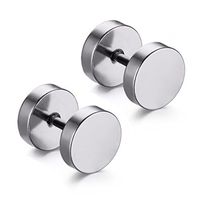 1 Piece Simple Style Round Plating Stainless Steel Earrings main image 5