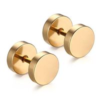 1 Piece Simple Style Round Plating Stainless Steel Earrings main image 6