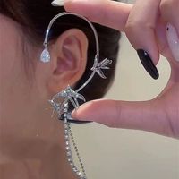 Ins Style Flower Butterfly Alloy Plating Inlay Artificial Gemstones Women's Ear Hook 1 Piece sku image 4