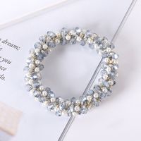 Moda Color Sólido Tela Embutido Perlas Artificiales Diamantes De Imitación Liga Para El Cabello 1 Pieza sku image 5
