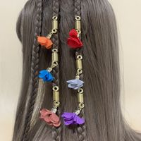Fashion Heart Shape Flower Alloy Plating Inlay Artificial Gemstones Hair Buckle 1 Set sku image 5