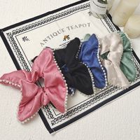Sweet Solid Color Cloth Pearl Hair Tie main image 1