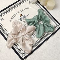 Sweet Solid Color Cloth Pearl Hair Tie main image 2