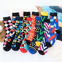 Unisex Basic Cartoon Plaid Fruit Nylon Cotton Jacquard Crew Socks 1 Set main image 2