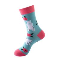 Unisex Basic Cartoon Plaid Fruit Nylon Cotton Jacquard Crew Socks 1 Set sku image 4