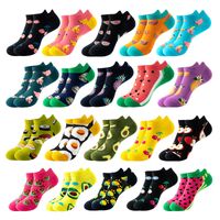 Unisex Sports Cartoon Fruit Cotton Jacquard Ankle Socks 1 Set main image 1