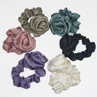 Fashion Rose Solid Color Cloth Hair Tie main image 2