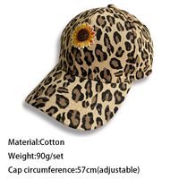 Women's Fashion Sunflower Leopard Embroidery Baseball Cap main image 5