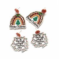 1 Pair Cartoon Style Christmas Tree Letter Arylic Earrings main image 1