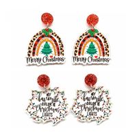 1 Pair Cartoon Style Christmas Tree Letter Arylic Earrings main image 4