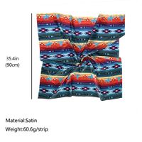 Women's Retro Stripe Satin Printing Silk Scarves main image 2