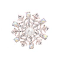 Fashion Snowman Snowflake Alloy Inlay Artificial Diamond Unisex Brooches sku image 2