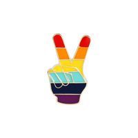 Fashion Rainbow Gesture Heart Shape Alloy Enamel Unisex Brooches sku image 1