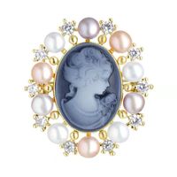 Fashion Human Alloy Plating Pearl Unisex Brooches main image 4
