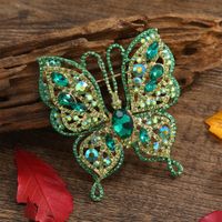 Korean Style Butterfly Alloy Metal Artificial Gemstones Unisex Brooches main image 4